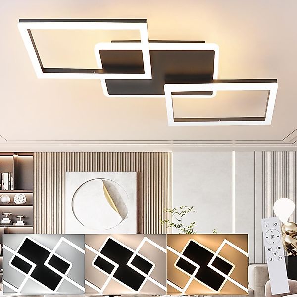 ZMH Deckenleuchten Rahmen Rautenförmige 48W Schlafzimmer günstig online kaufen