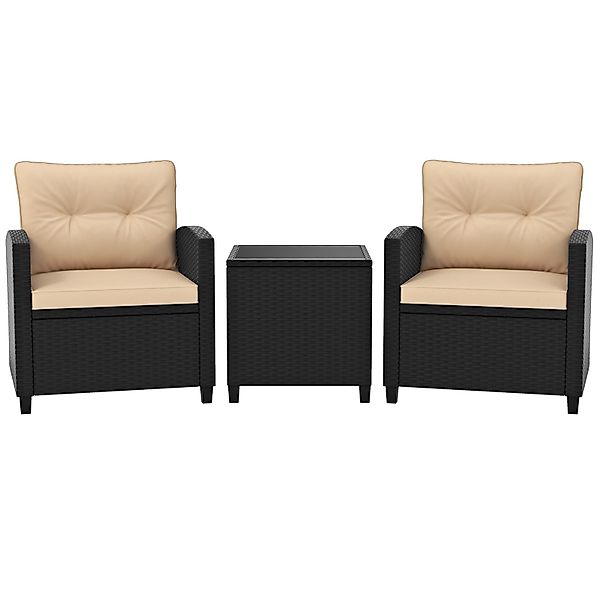 KOMFOTTEU Gartenlounge-Set, (3-tlg), Rattan Gartenmöbel Set, günstig online kaufen