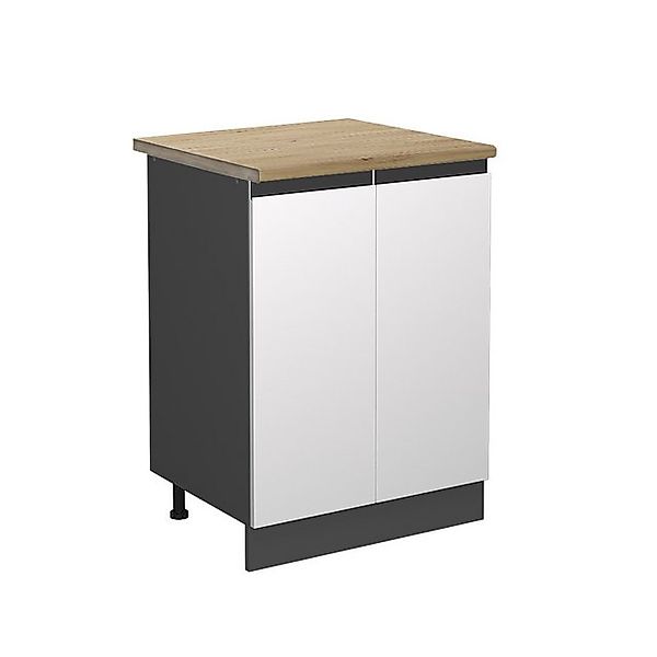Vicco Küchenunterschrank R-Line Küchenkommode Weiß/Anthrazit 60 cm AP Eiche günstig online kaufen