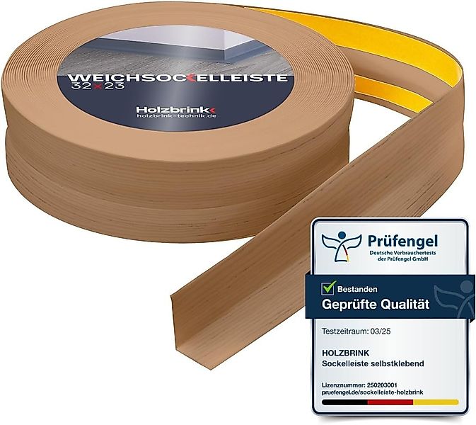 HOLZBRINK Sockelleiste HOLZBRINK selbstklebend PVC 32x23mm, 1 m, 1m Rolle, günstig online kaufen