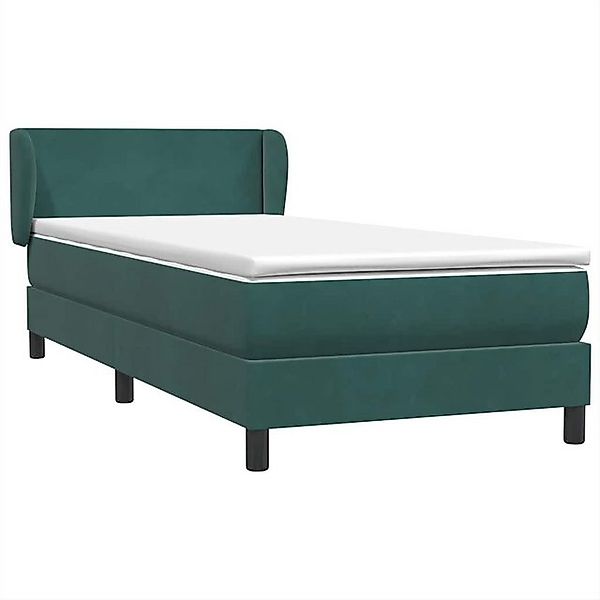 vidaXL Bett Boxspringbett mit Matratze Dunkelgrün 100x210 cm Samt günstig online kaufen