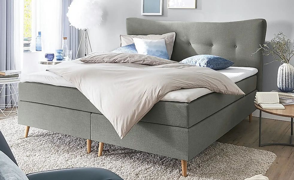 Boxspringbett  Ferill ¦ grau ¦ Maße (cm): B: 177 H: 122 Betten > Boxspringb günstig online kaufen