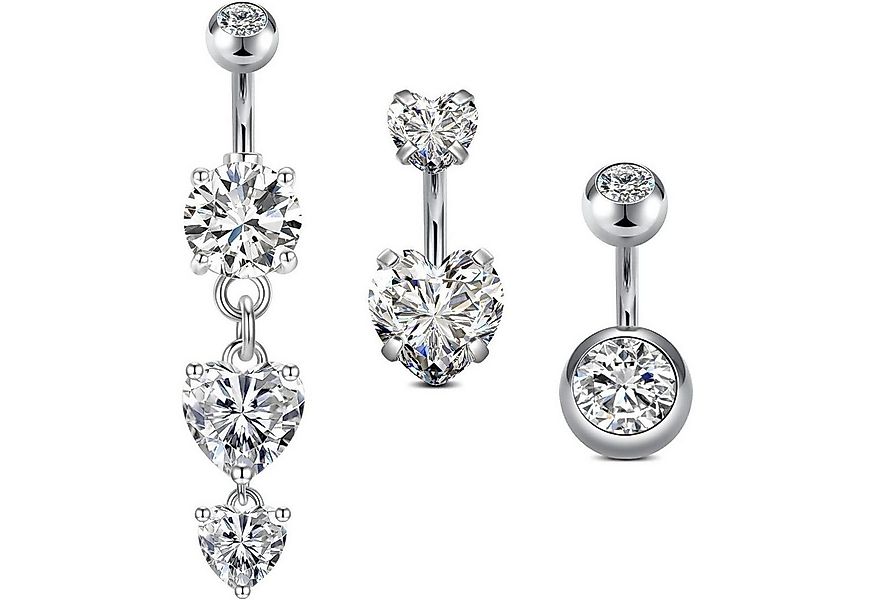 vcmart Bauchnabelpiercing 3er Set Bauchnabelpiercing 14G Chirurgenstahl 6mm günstig online kaufen
