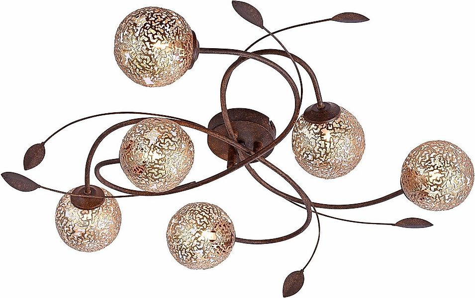 Paul Neuhaus Deckenleuchte GRETA, ohne Leuchtmittel, mit goldfarbenen Metal günstig online kaufen