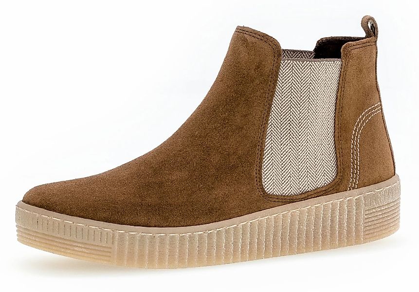 Gabor Chelseaboots, Plateau, Stiefelette, Schlupfschuh mit dezenten Kontras günstig online kaufen