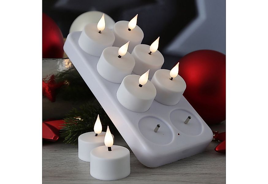 Adilina LED-Kerze LED Teelichter mit Ladestation wiederaufladbar D:4cm flac günstig online kaufen