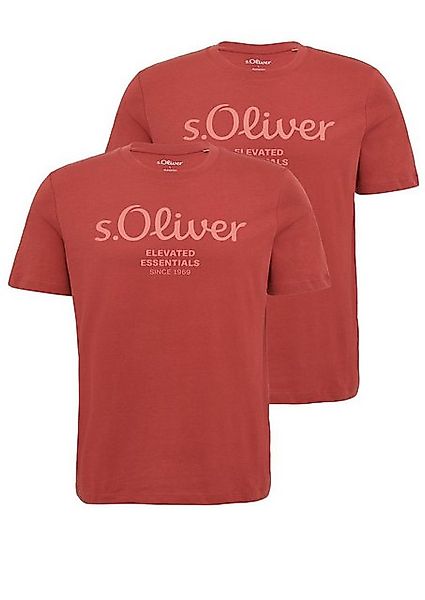 s.Oliver T-Shirt Big Size (2-tlg) Rundhals, kurzarm, Logo-Aufdruck günstig online kaufen