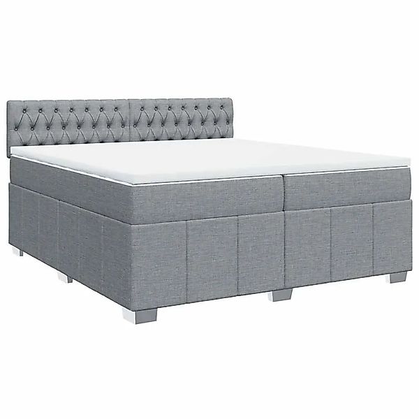 vidaXL Boxspringbett mit Matratze Hellgrau 200x200 cm Stoff 3289482 günstig online kaufen