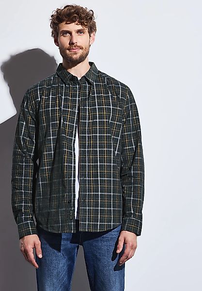 STREET ONE MEN Langarmhemd, mit Knopfleiste günstig online kaufen