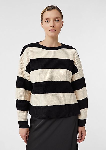 comma Longpullover Strickpullover Ringelpullover aus Grobstrick günstig online kaufen