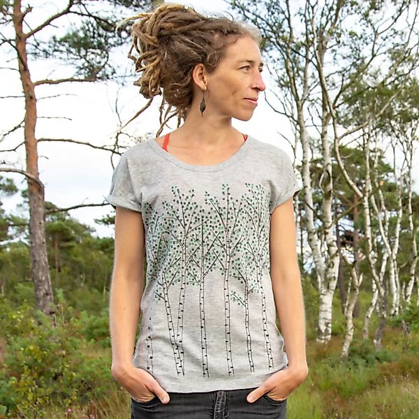 Birken T-shirt Für Damen In Grau Meliert günstig online kaufen