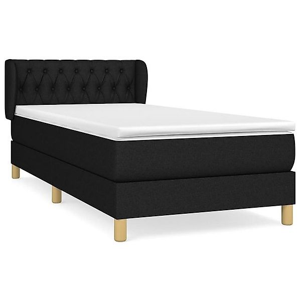 vidaXL Boxspringbett, Boxbett mit Matratze Schwarz 90x200 cm Stoff günstig online kaufen