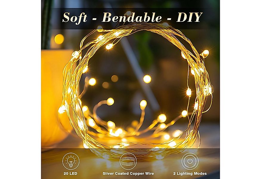 LQWELL LED-Lichterkette 2/3/5/10M, Micro Lichterketten Batteriebetrieben,Ku günstig online kaufen