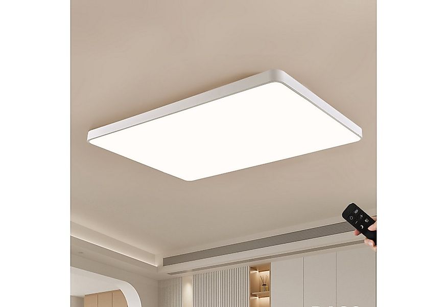 JDONG LED Deckenleuchte dimmbar mit Fernbedienung Rechteckig Weiß/Schwarz 6 günstig online kaufen