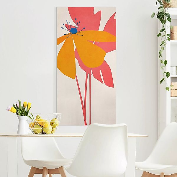 Leinwandbild Florale Schönheit Rosa und Orange günstig online kaufen