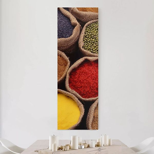 Leinwandbild Küche - Hochformat Colourful Spices günstig online kaufen