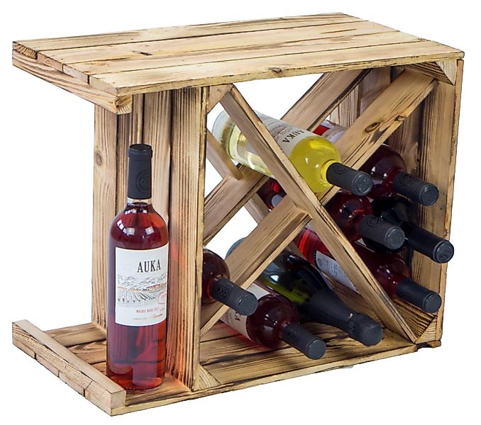 Kistenkolli Altes Land Allzweckkiste Weinregal "X" günstig online kaufen