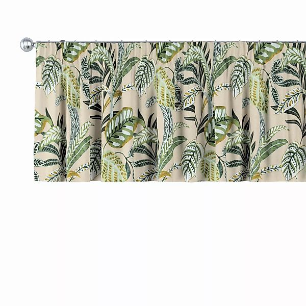 Kurzgardine mit Kräuselband, olivgrün, beige, 390 x 40 cm, Tropical Island günstig online kaufen
