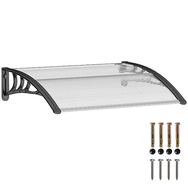 Outsunny Vordach Haustür  Terrassenüberdachung Pultvordach aus Polycarbonat günstig online kaufen