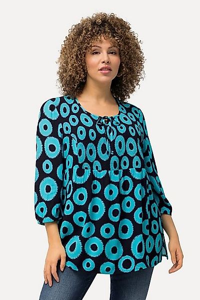 Ulla Popken Druckbluse Smokbluse Kreise A-Linie günstig online kaufen