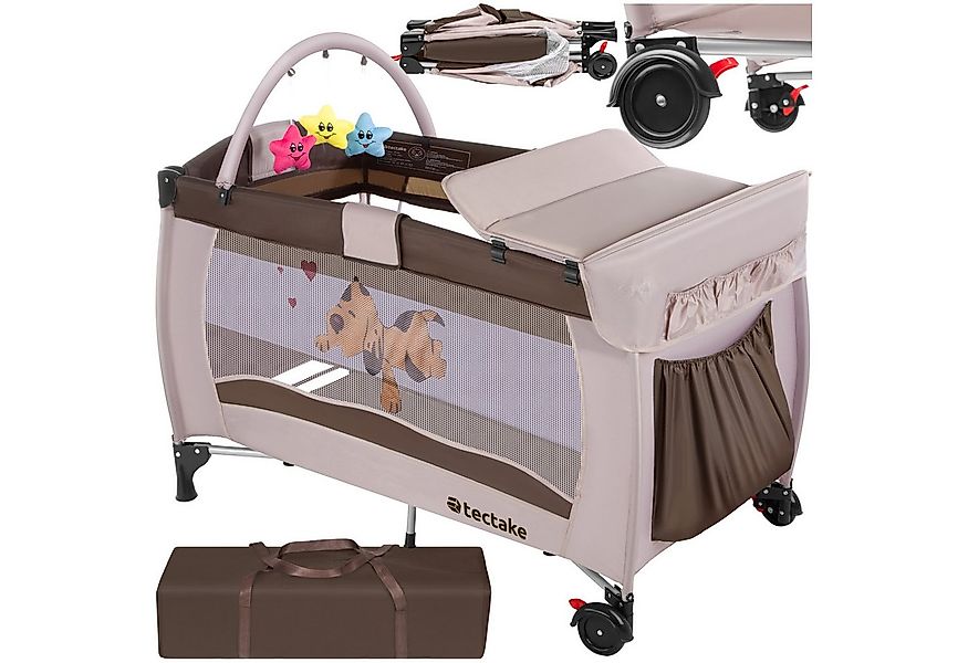 tectake Baby-Reisebett Kinderbett mit Wickelauflage und Transporttasche 132 günstig online kaufen