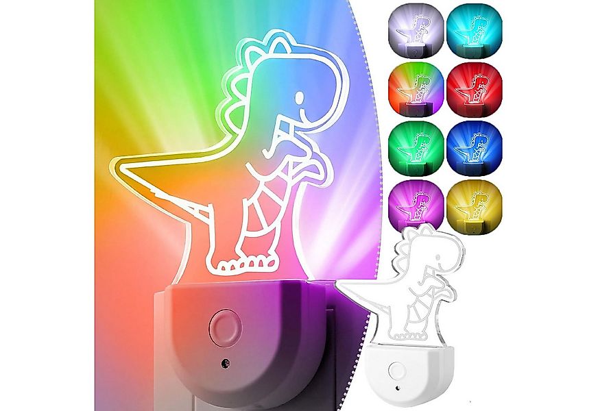 MUPOO Steckdosenleuchte Dynamisches RGB Regenbogen, Dinosaurier, Schmetterl günstig online kaufen