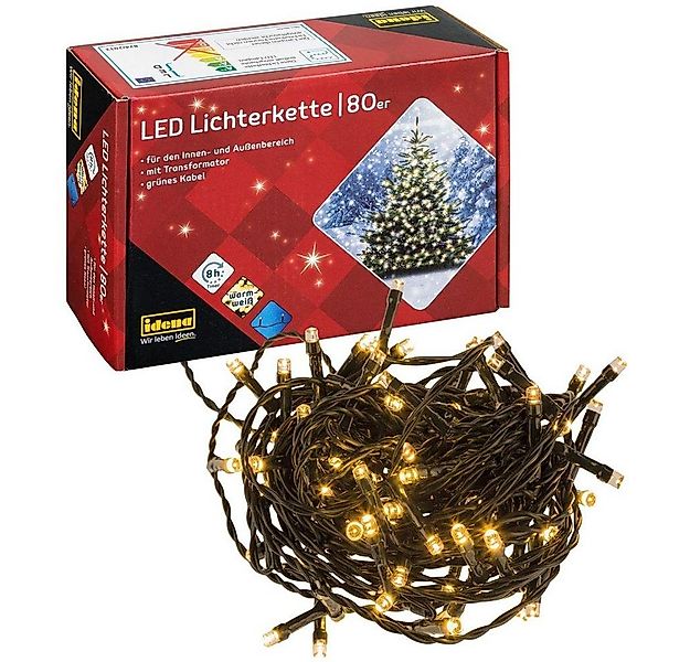 Idena LED-Lichterkette Lichterkette 80er mit warm weißen LED, für innen und günstig online kaufen