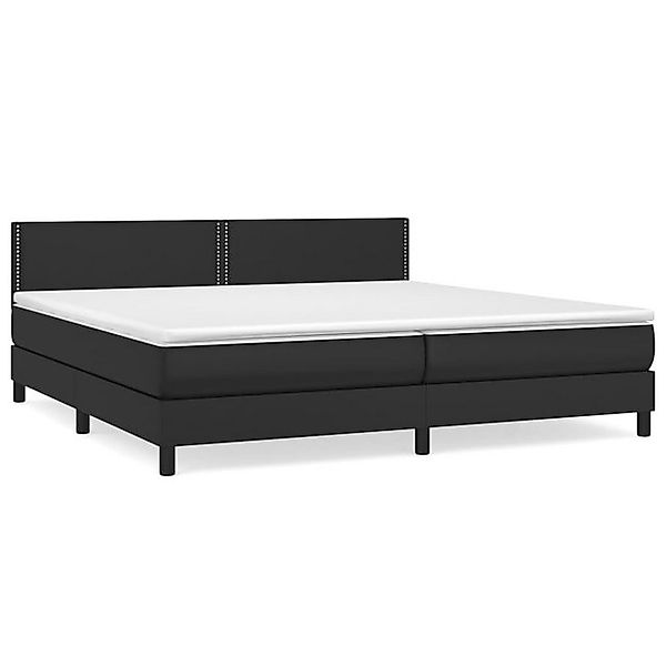 vidaXL Boxspringbett, Boxbett mit Matratze Schwarz 200x200 cm Kunstleder günstig online kaufen