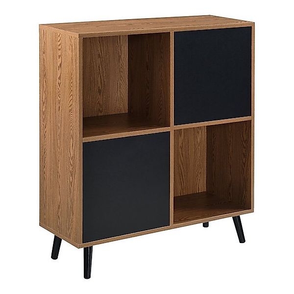 en.casa Beistellschrank Heby Kommode 93 x 80 x 30 cm 2 Ablagen Schwarz / Du günstig online kaufen