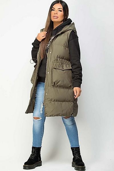 Worldclassca Longweste Worldclassca DAMEN STEPPWESTE LANG KAPUZE ÄRMELLOS W günstig online kaufen