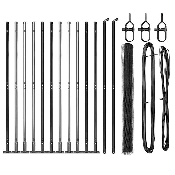 vidaXL Zaunpfosten Grau 25 x 1,4 m 13 mm Mesh Stahl und PVC 3353665 günstig online kaufen