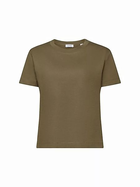 Esprit T-Shirt Baumwoll-T-Shirt mit Rundhalsausschnitt (1-tlg) günstig online kaufen