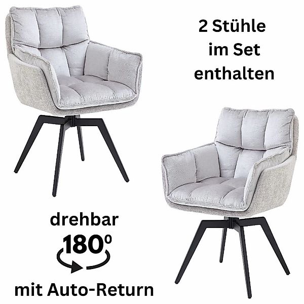 Stolkom Armlehnstuhl "Alani" (Set) 2 Stk. Microfaser  Samt 180 grad drehbar günstig online kaufen