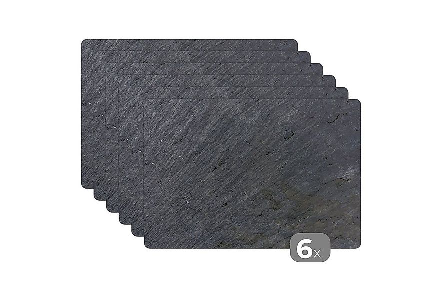 MuchoWow Platzset Naturstein - Industriell - Schiefer - Druck - Grau, (6-St günstig online kaufen