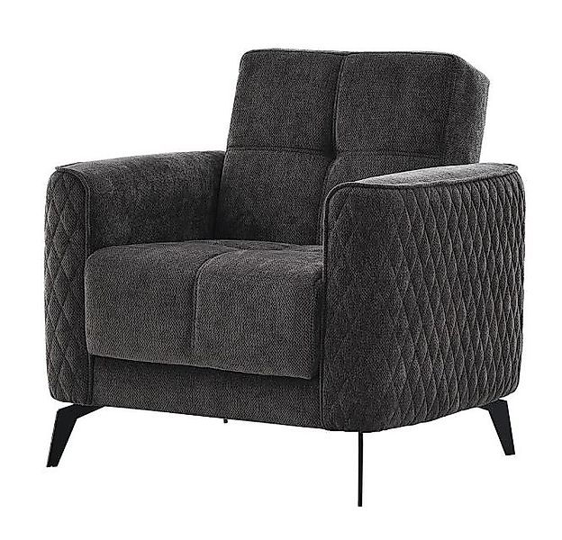 Sessel Grau / Metallfuß schwarz günstig online kaufen