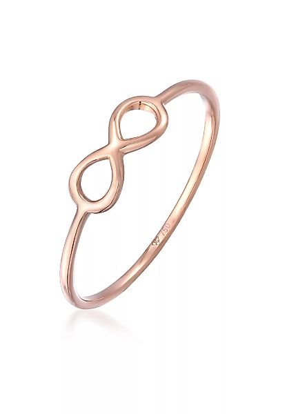 Elli Premium Fingerring "Infinity Unendlichkeit Symbol Zeichen 750 Roségold günstig online kaufen