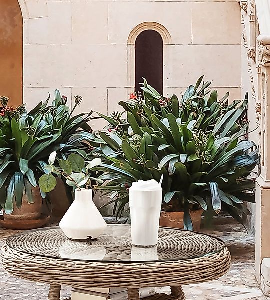 Destiny Gartentisch »MALAGA«, Ø: 60cm x H: 55cm, Aluminium, Polyrattan günstig online kaufen