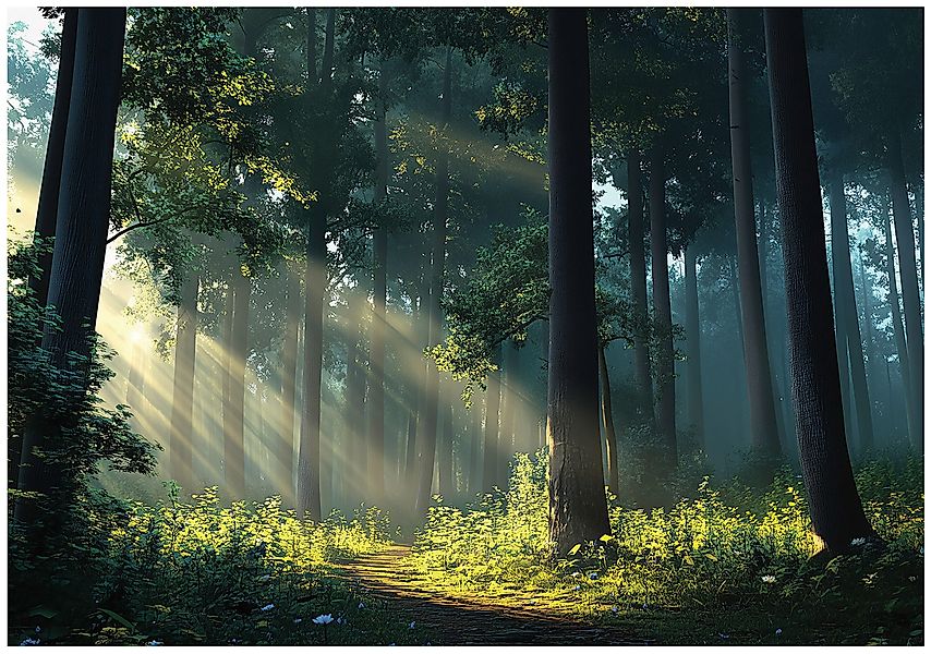 Wallarena Fototapete Wald Sonne Natur Vlies günstig online kaufen