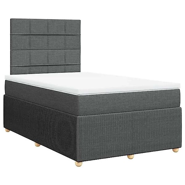 vidaXL Boxspringbett mit Matratze Dunkelgrau 120x200 cm Stoff 3294324 günstig online kaufen