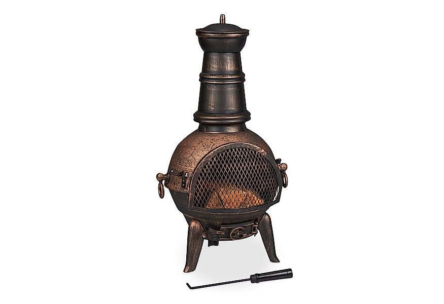 relaxdays Feuerkorb Terrassenofen in Bronze günstig online kaufen