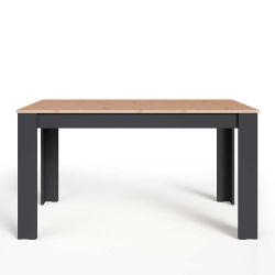 Zweifarbiger Küchentisch in Wildeiche Holzoptik Anthrazit günstig online kaufen