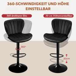TLGREEN Barhocker 2er-set Barstühle,Küchenstuhl mit 360-Grad-Drehfunktion, günstig online kaufen