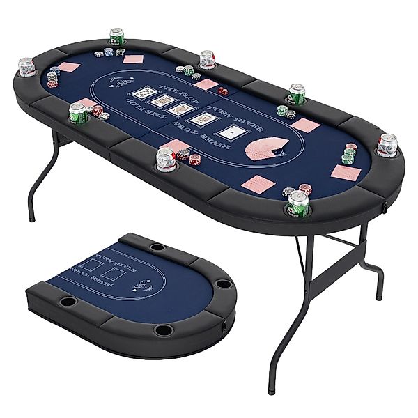 COSTWAY Spieltisch, Pokertisch, klappbar 182 x günstig online kaufen