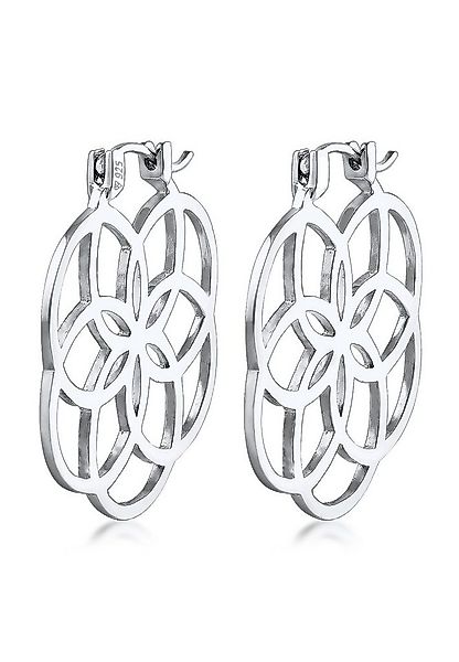 Elli Paar Creolen Creolen Lebensblume 925 Silber, Ornament günstig online kaufen