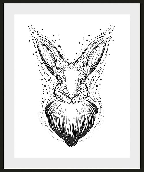 queence Bild »Märta«, Hase-Hasen-Schwarz-Weiß-Kunst-Haustiere, (1 St.), HD günstig online kaufen