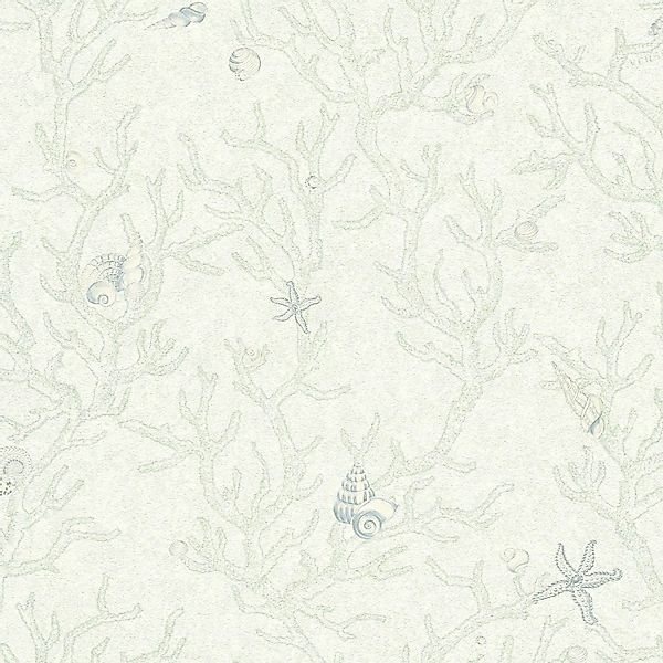 Bricoflor unterwasser Tapete in Hellgrau Vliestapete mit Koralle und Musche günstig online kaufen