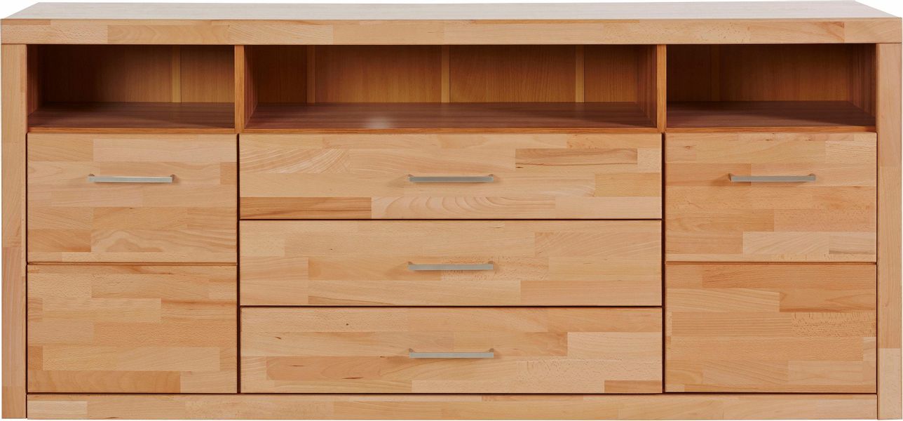 Home affaire Sideboard "Ribe,180cm breit, Fronten Massivholz,7 Fächer" Holz günstig online kaufen