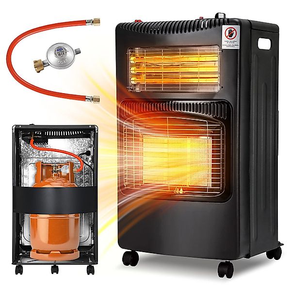 Clanmacy Heizgerät Keramik Gasheizgerät, Gas+Strom, Schwarz, günstig online kaufen