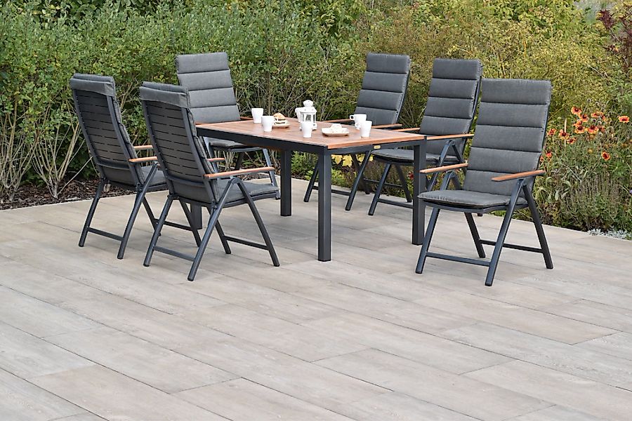 MERXX Garten-Essgruppe ""Tinos"" Set, Inkl. Auflagen, 5-fach verstellbare R günstig online kaufen