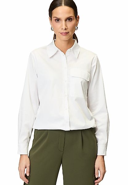 Zero Klassische Bluse "zero Damen Bluse mit Tunnelzug Pattentasche" günstig online kaufen